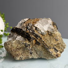 Green Tourmaline in Quartz Raw Specimen