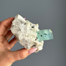 AAA Rare Aquamarine Specimen on Tourmalated Quartz Matrix