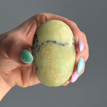 Chrysoprase palm stone crystal specimen — alternate view