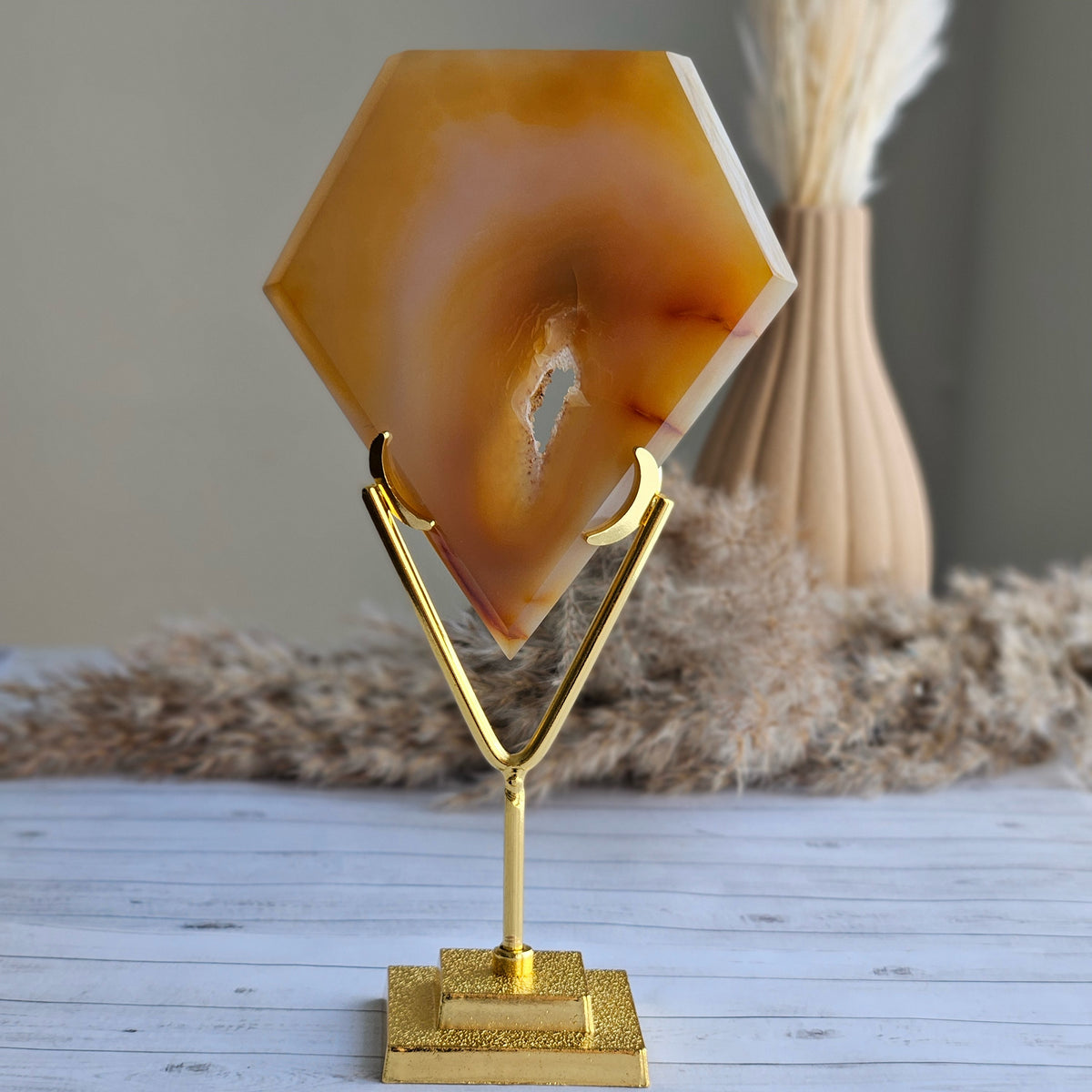 Agate Druzy Diamond Specimen on Stand – Wholehearted Crystal Creations