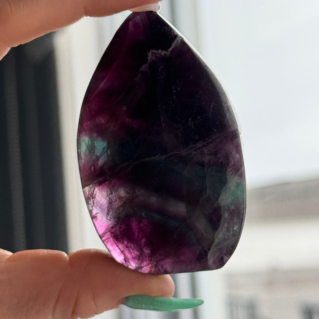Rainbow Fluorite Flame Crystal Specimen – Wholehearted Crystal Creations