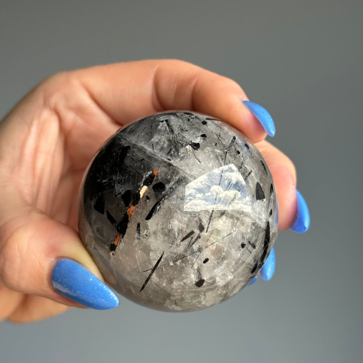 Tourmalated Quartz Sphere Crystal Specimen – Wholehearted Crystal Creations