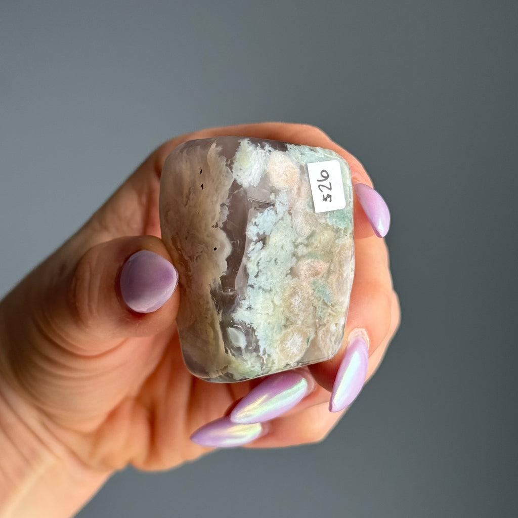 Green Flower Agate Polished Freeform Crystal Specimen – Wholehearted Crystal Creations