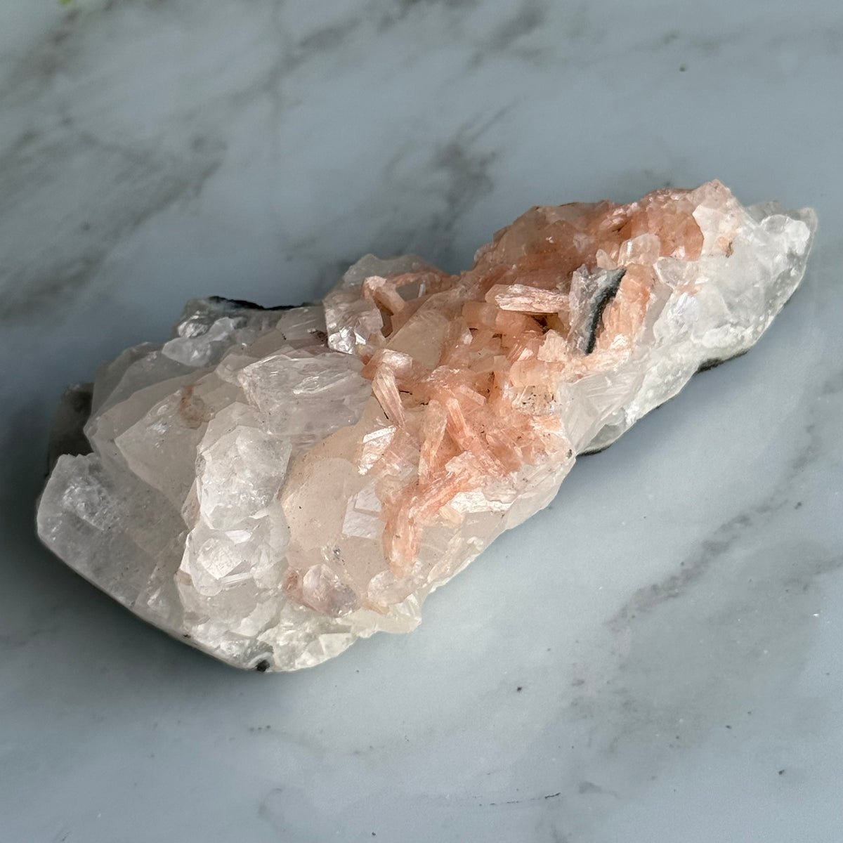 Apophyllite & Peach Stilbite Crystal Specimen