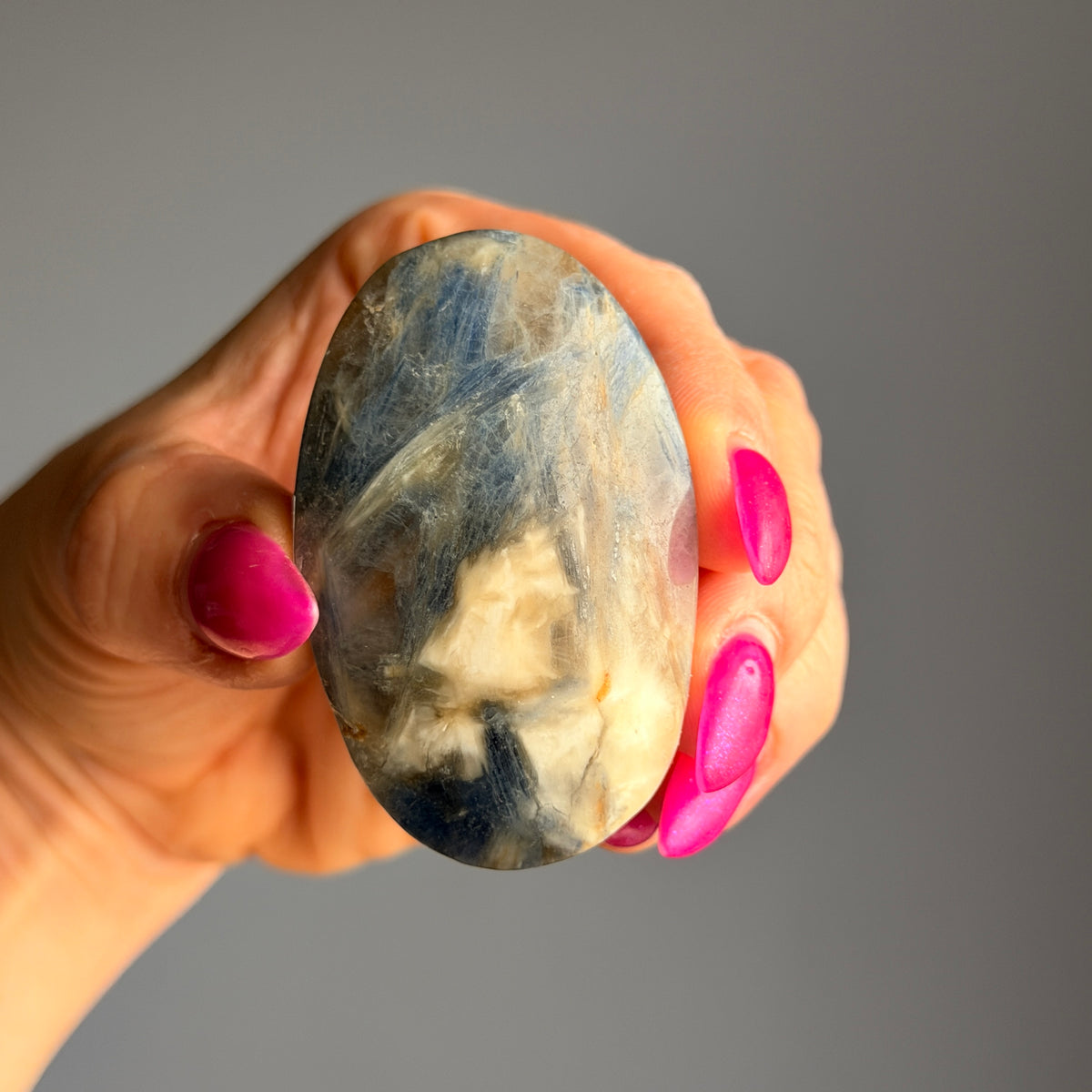 Kyanite Palm Stone Crystal Specimen (K22) – Wholehearted Crystal Creations