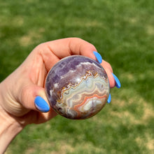 Amethyst & Crazy Lace Agate Polished Sphere Specimen