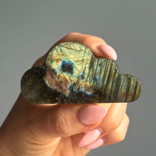 Labradorite carved cloud specimen — side view