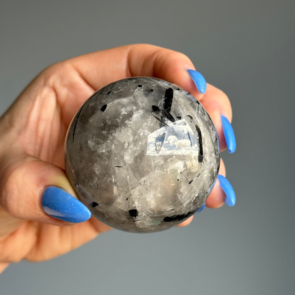 Tourmalated Quartz Sphere Crystal Specimen – Wholehearted Crystal Creations