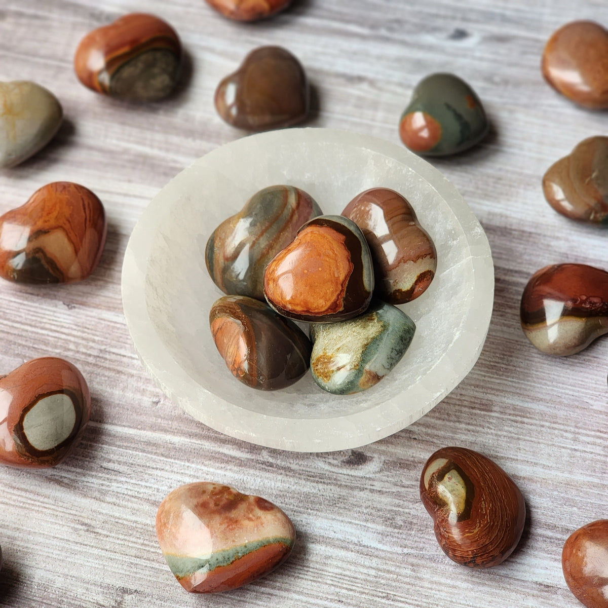 Medium Polychrome Jasper Heart Crystal Specimen – Wholehearted Crystal Creations