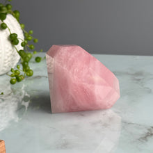 Rose Quartz Faceted Diamond Carving (stand included) Crystal Specimen