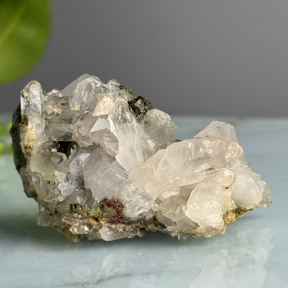 Epidote Chlorite in Quartz Crystal Specimen – Wholehearted Crystal Creations
