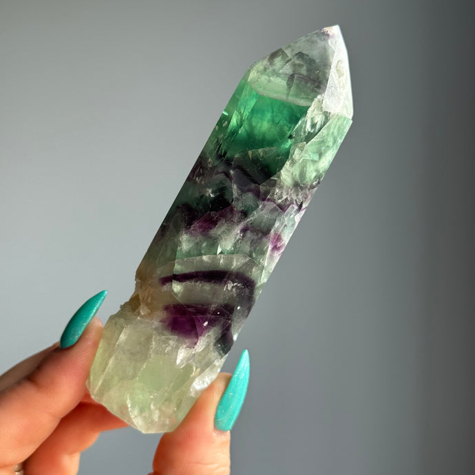 Rainbow Fluorite Tower Crystal Specimen