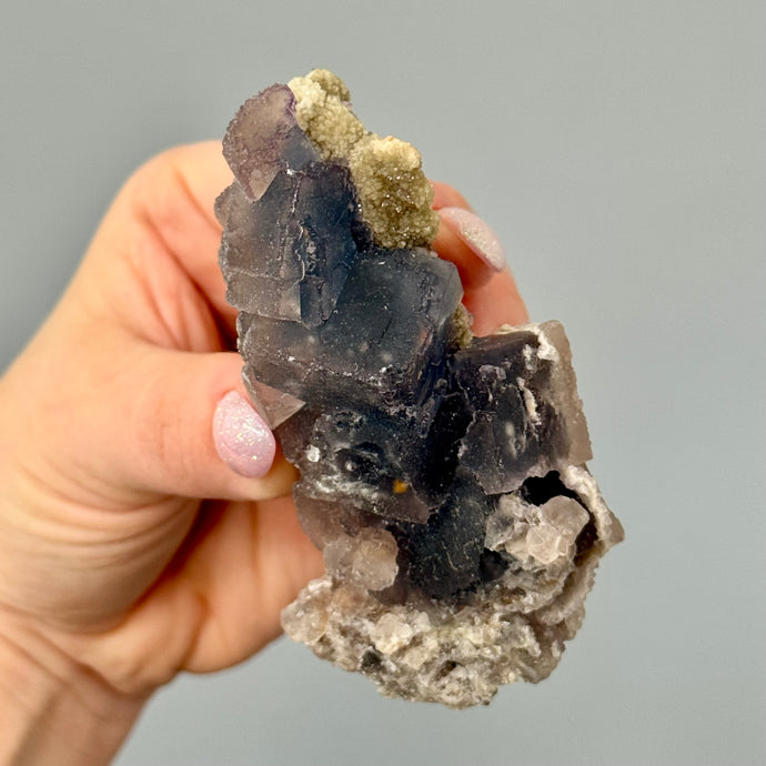 Blue Fluorite Crystal Cluster Specimen