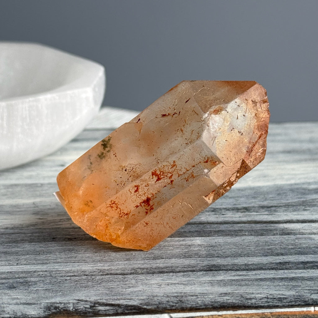 Tangerine Quartz Point Crystal Specimen – Wholehearted Crystal Creations