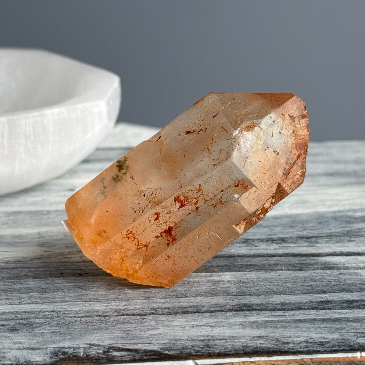 Tangerine Quartz Point Crystal Specimen – Wholehearted Crystal Creations