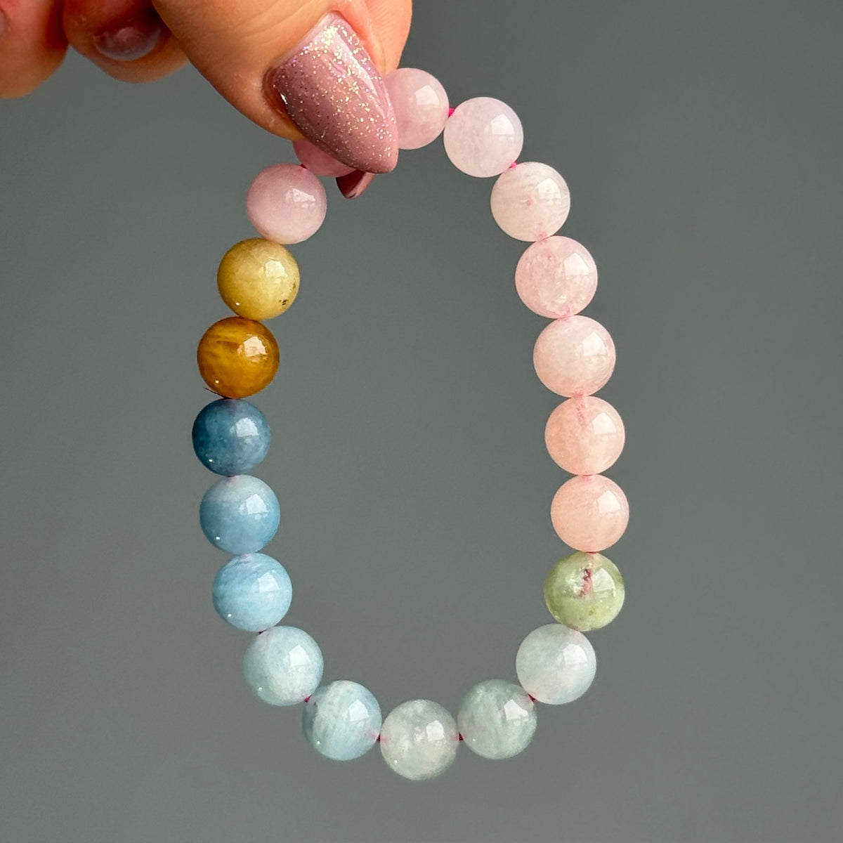 Aquamarine Morganite Heliodor Beryl Crystal Bracelet – Wholehearted Crystal Creations