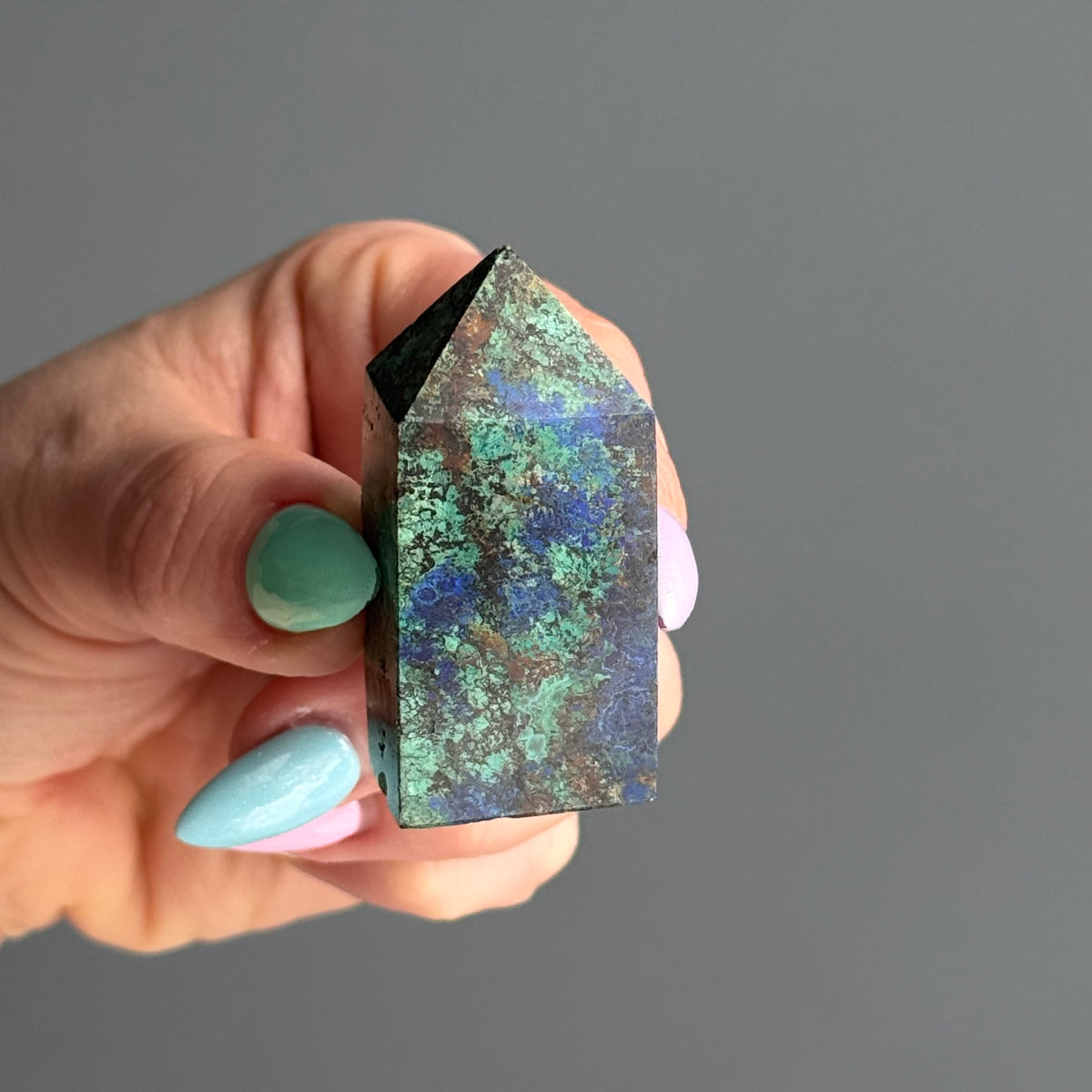 Azurite and Chrysocolla Crystal Tower Specimen – Wholehearted Crystal Creations