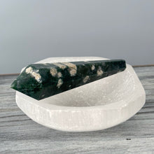 Moss Agate Scepter Point Specimen