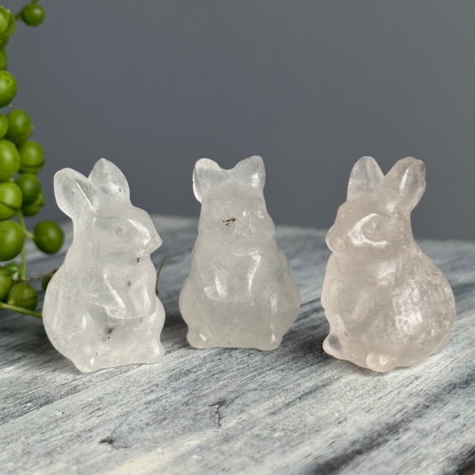 Clear Quartz Bunny Rabbit Carving Specimen
