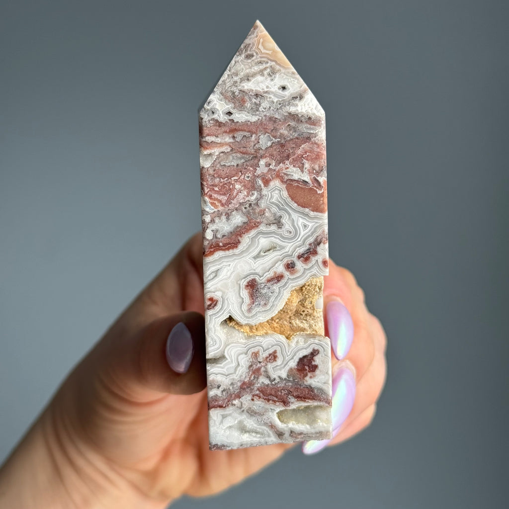 Crazy Lace Agate Tower Crystal Specimen – Wholehearted Crystal Creations