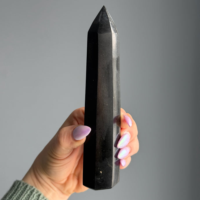 Black Tourmaline Tower Specimen