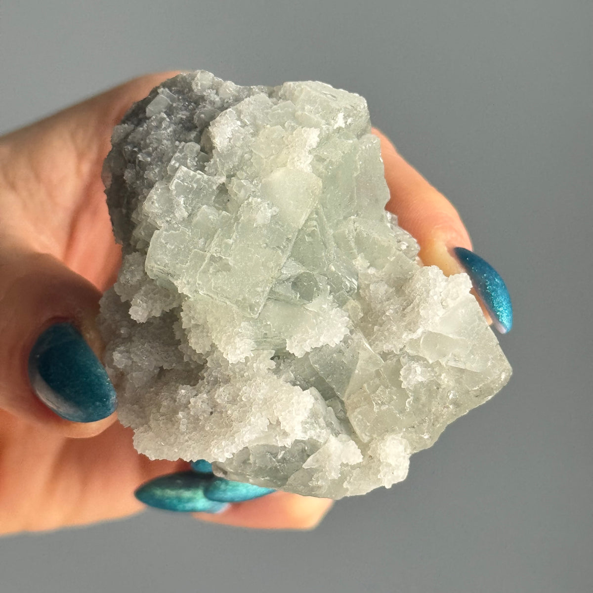 Etched QR Code Fluorite with Calcite Crystal Specimen – Wholehearted Crystal Creations