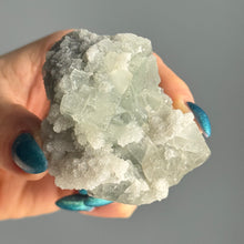 Etched QR Code Fluorite with Calcite Crystal Specimen