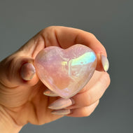 Angel Aura Rose Quartz Heart Carving Crystal Specimen – Wholehearted Crystal Creations
