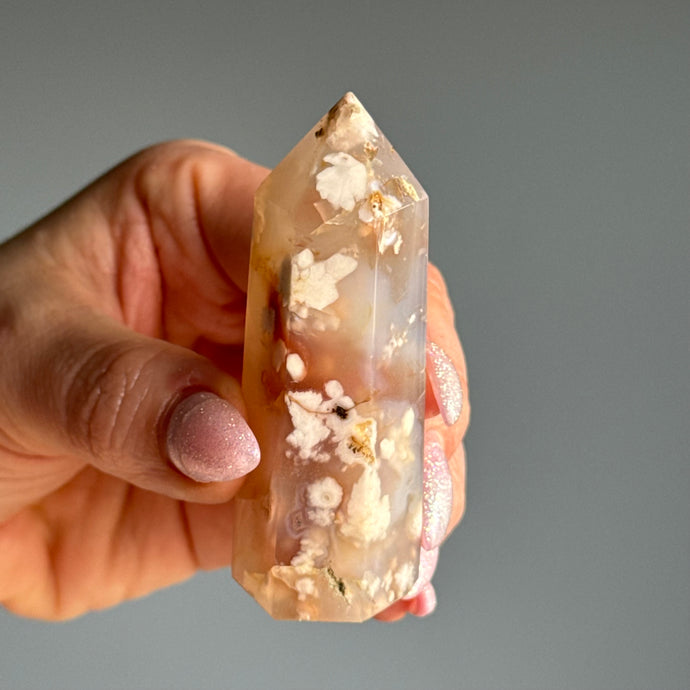 Flower Agate Crystal Tower Specimen – Wholehearted Crystal Creations