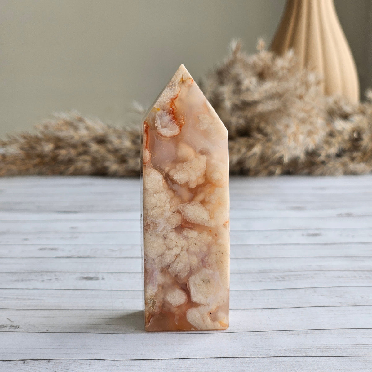 Flower Agate Tower Crystal Specimen – Wholehearted Crystal Creations