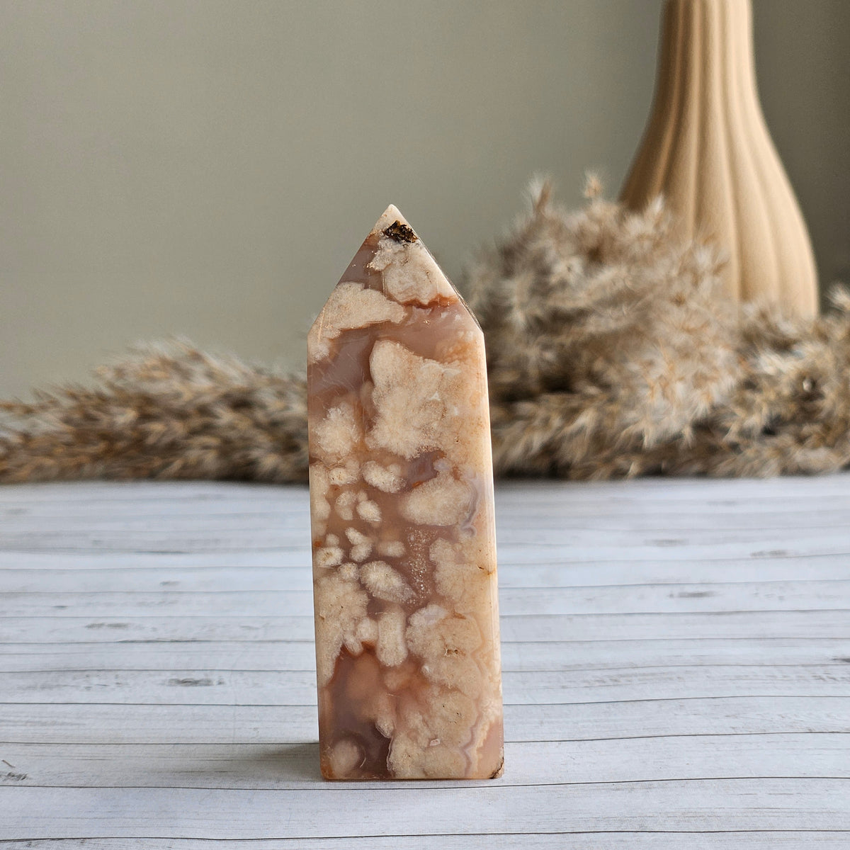 Flower Agate Tower Crystal Specimen – Wholehearted Crystal Creations