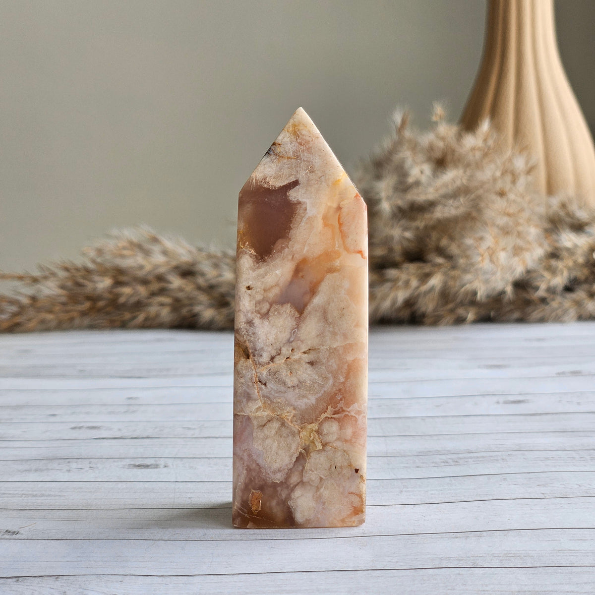 Flower Agate Tower Crystal Specimen – Wholehearted Crystal Creations