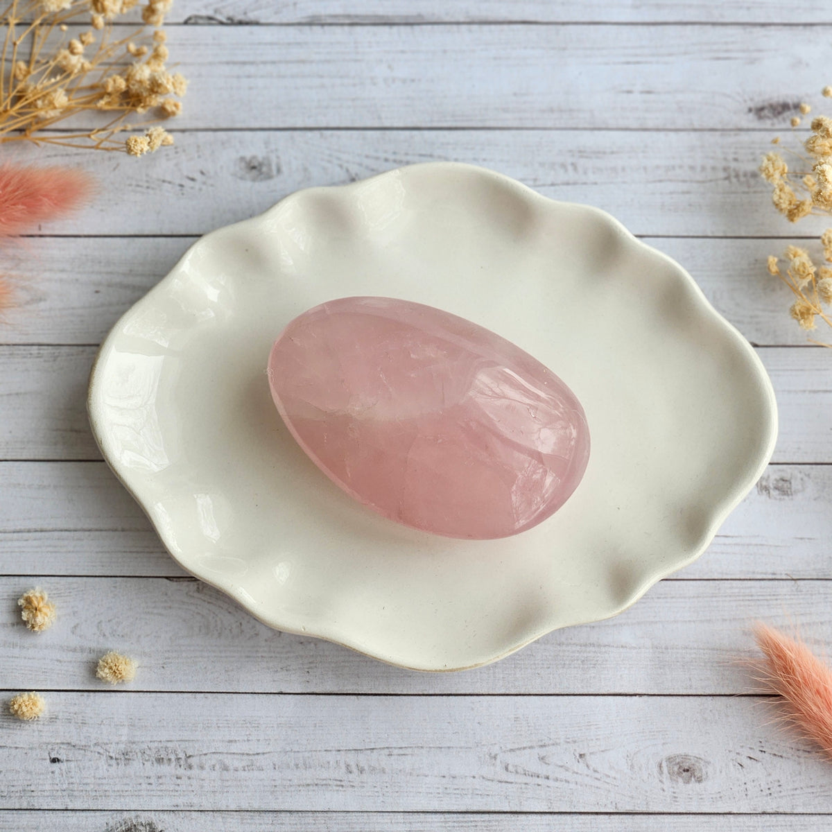 Rose Quartz Palm Stone Crystal Specimen – Wholehearted Crystal Creations