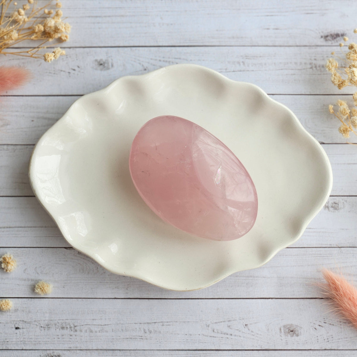 Rose Quartz Palm Stone Crystal Specimen – Wholehearted Crystal Creations