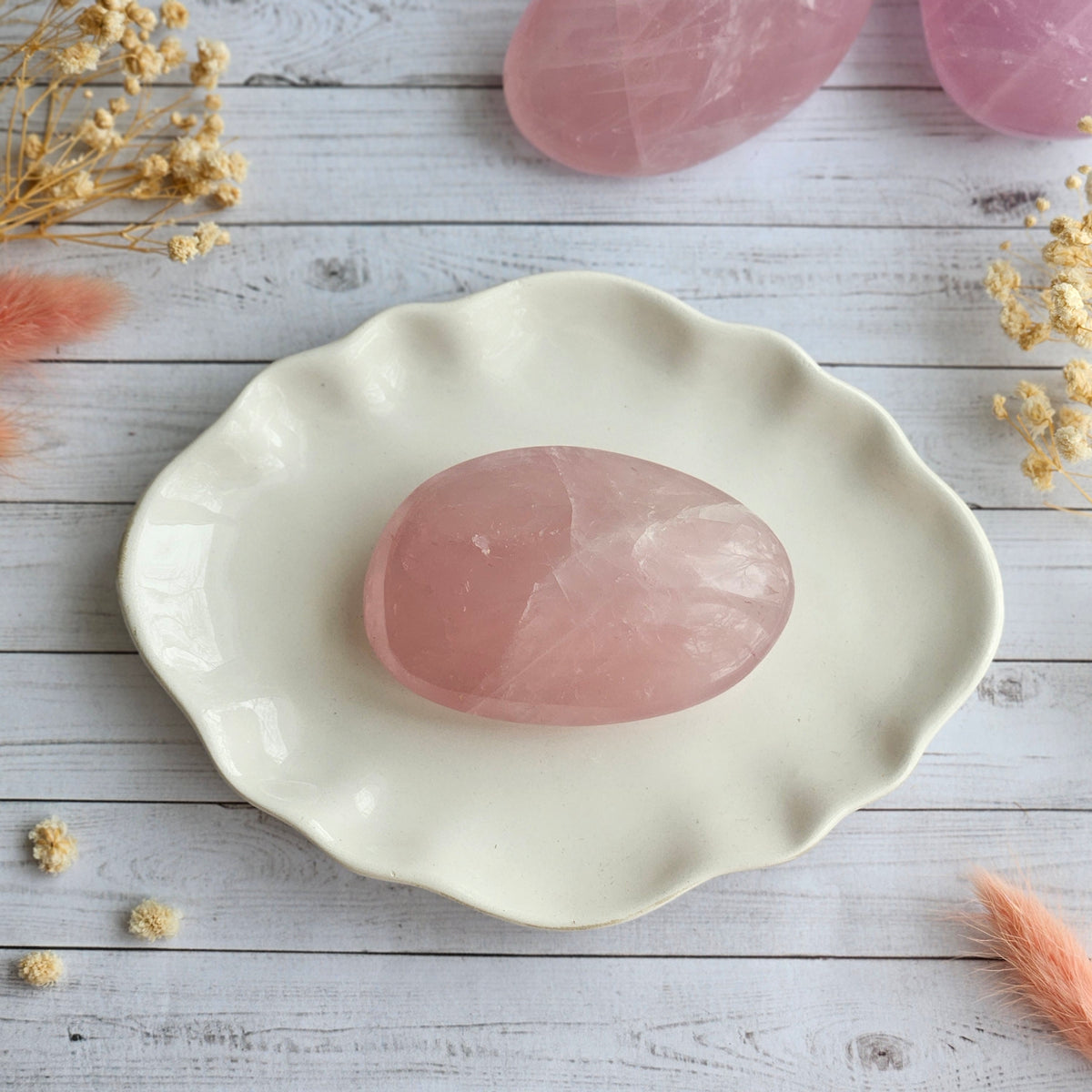 Rose Quartz Palm Stone Crystal Specimen – Wholehearted Crystal Creations