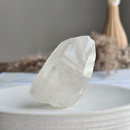Quartz Point with Calcite Crystal Specimen – Wholehearted Crystal Creations