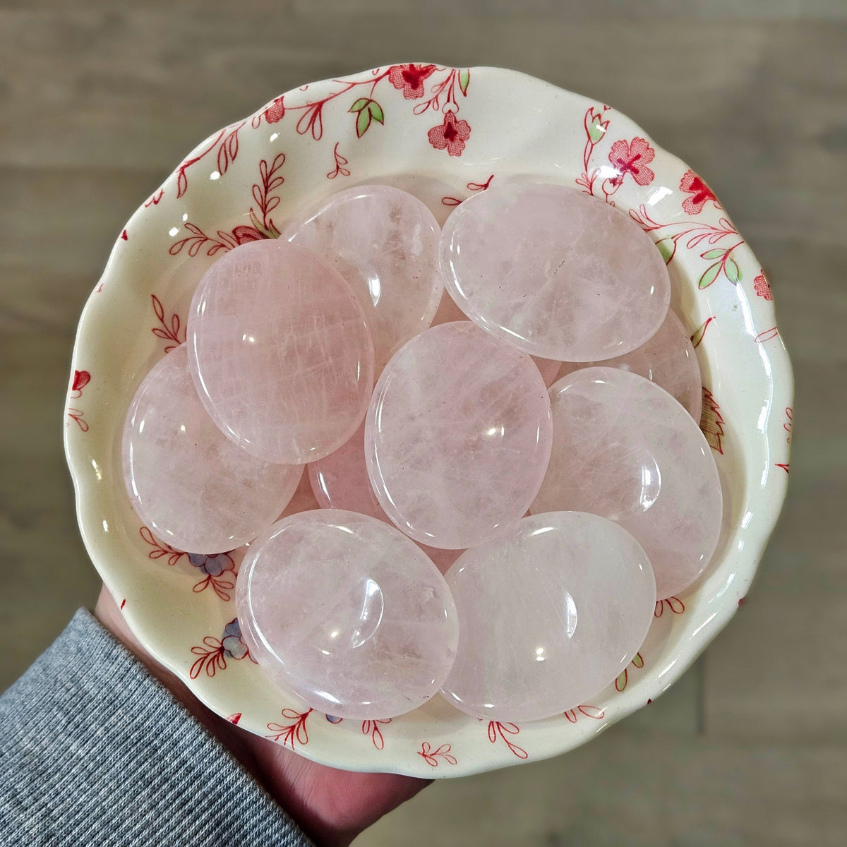 Rose Quartz Mini Palm & Thumb Stone – Wholehearted Crystal Creations