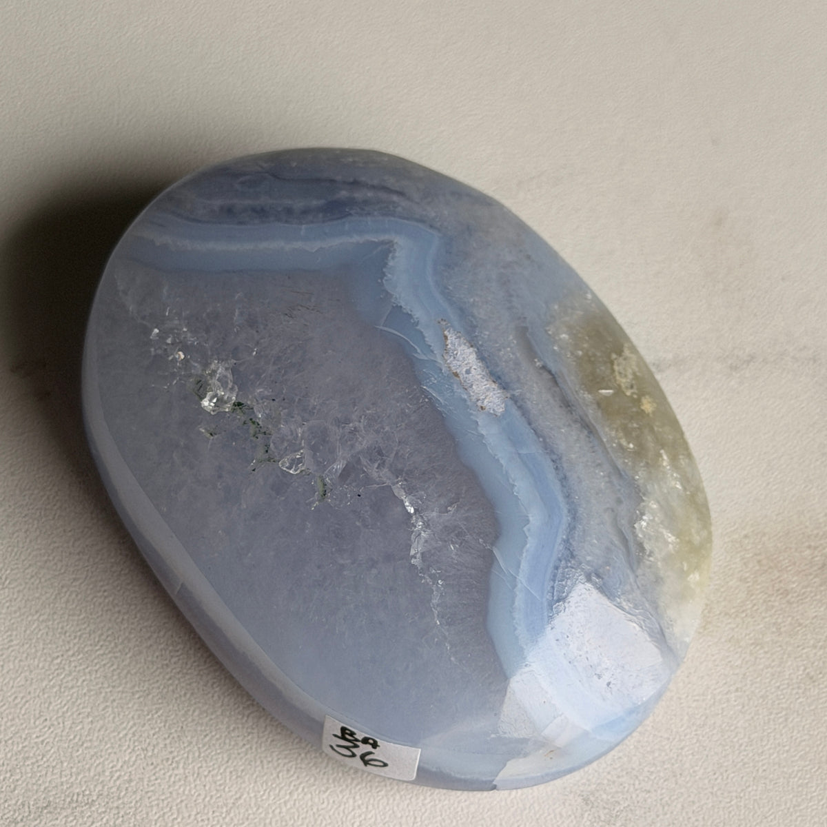 Blue Lace Agate Chalcedony Palm Stone Specimen (BA36) – Wholehearted Crystal Creations