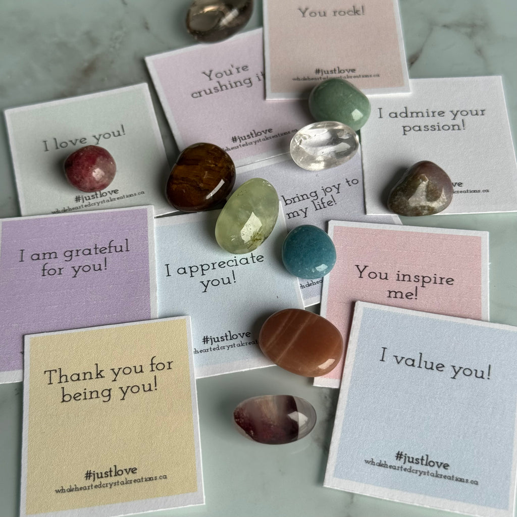 Mini Valentine's Day Affirmation Gratitude Stone Set – Wholehearted Crystal Creations