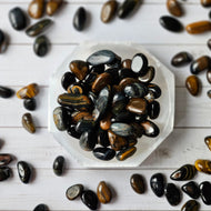 Blue Yellow Tiger's Eye Small Tumbled Pocket Stone – Wholehearted Crystal Creations