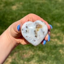 Dendritic Opal Agate Crystal Heart Carving