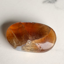 Yellow Fluorite with Agate Heart Carving Specimen (YF25)