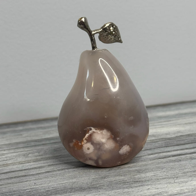 Flower Agate Pear Carving Crystal Specimen