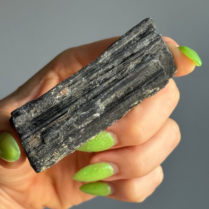 Black Tourmaline with Mica Raw Crystal Specimen BTR26