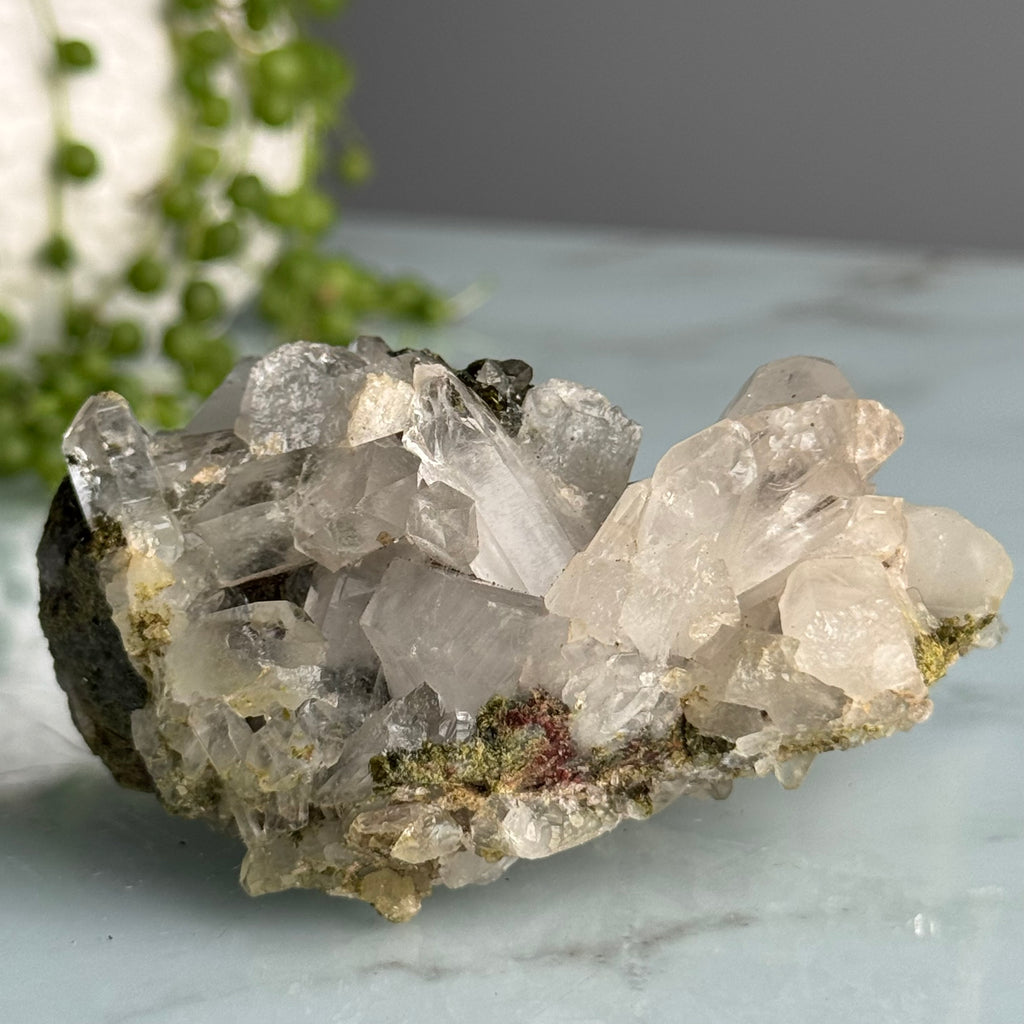 Epidote Chlorite in Quartz Crystal Specimen – Wholehearted Crystal Creations
