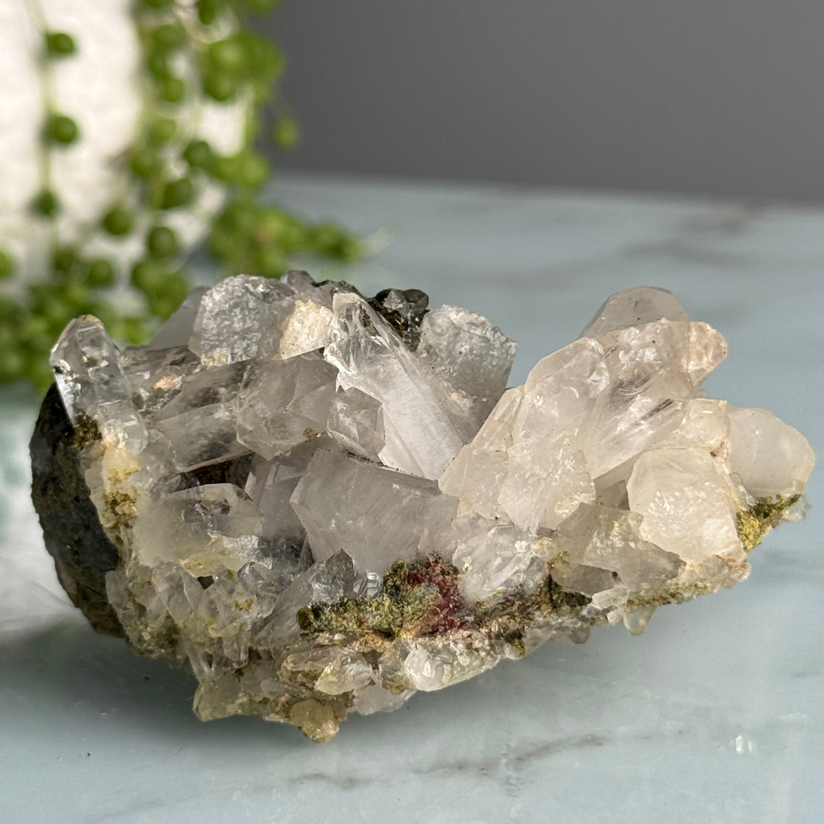 Epidote Chlorite in Quartz Crystal Specimen – Wholehearted Crystal Creations