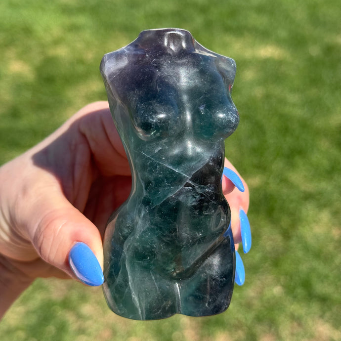 Rainbow Fluorite Female Body Carving Specimen