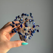 Lapis Lazuli & Rainbow Fluorite Crystal Chip Tree with Copper Specimen