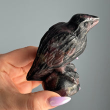 Garnet in Arfvedsonite Raven Carving Specimen
