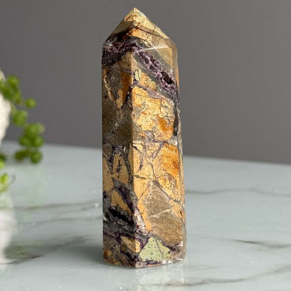 Purple Brecciated Maligano Jasper Tower Crystal Specimen – Wholehearted Crystal Creations